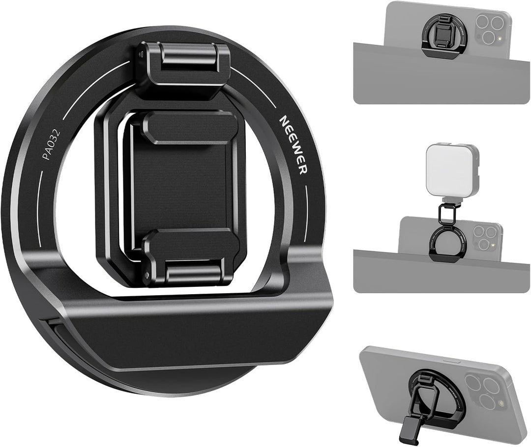 NEEWER Faltbare Durchgangskamera-Halterung mit kaltem Schuh für MagSafe 15 Pro Max 14 13 12 MacBook