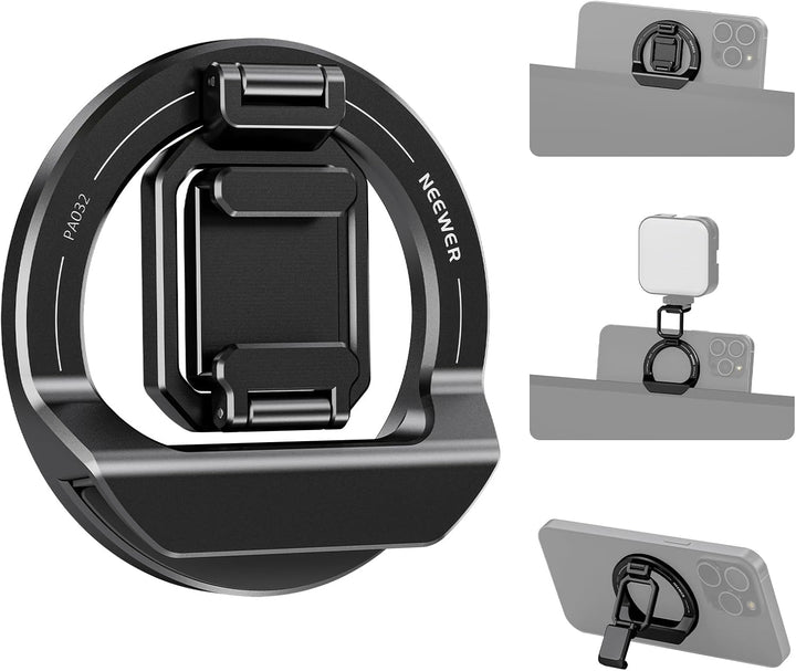 NEEWER Faltbare Durchgangskamera-Halterung mit kaltem Schuh für MagSafe 15 Pro Max 14 13 12 MacBook
