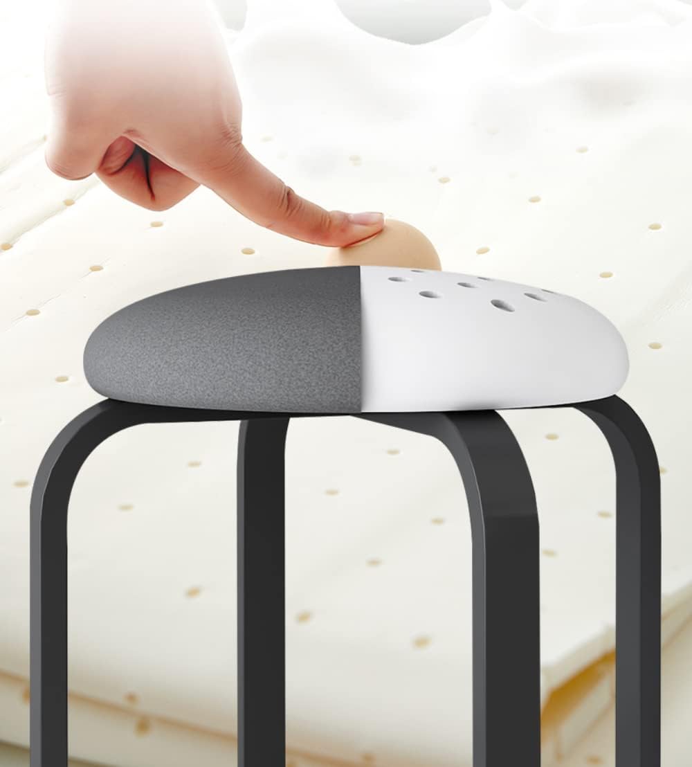 Balama Hocker Schwarz & Grau stapelbar gepolstert 45 x 31 x 31 cm aus Metall mit verstellbarem Boden