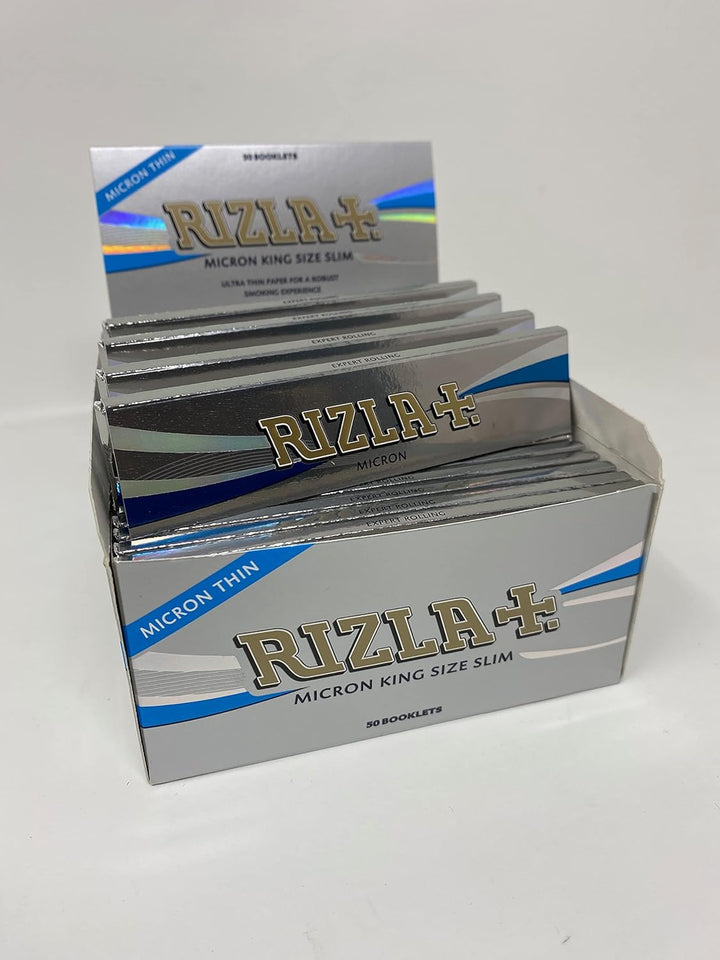 RIZLA Micron Zigarettenpapier, ultradünn, King Size, silberfarben