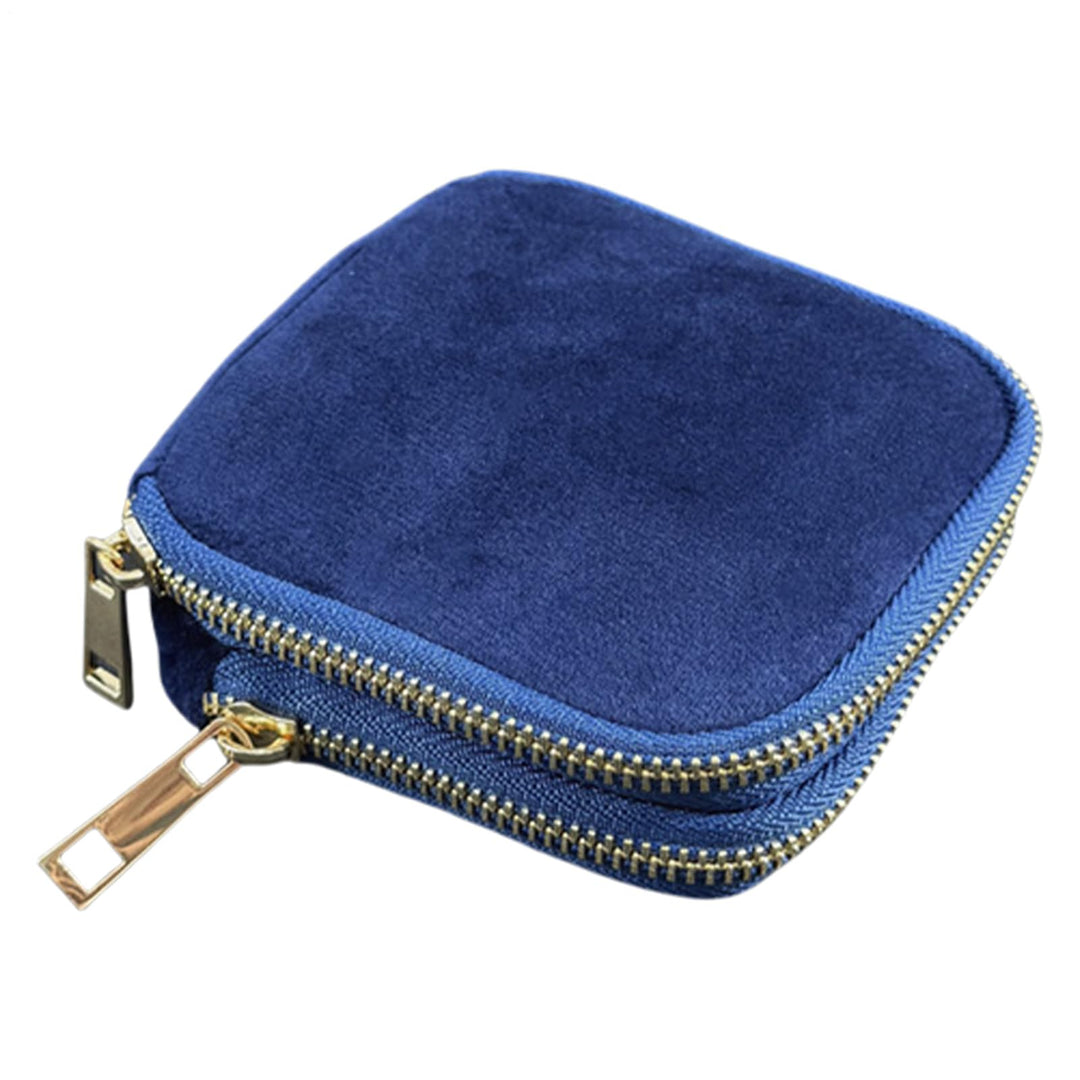 Travel Case - Portable Jewelry Pouch for Girls | Velvet Zippered Storage with Multi Layer Compartmen