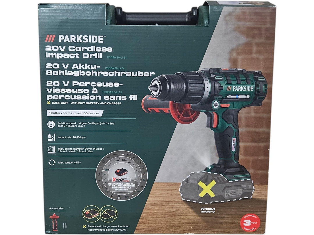 PARKSIDE® 20V 3in1 Akku Schlagbohrschrauber PSBSA 20-Li C3, ohne Akku und Ladegerät, Akkuschrauber,