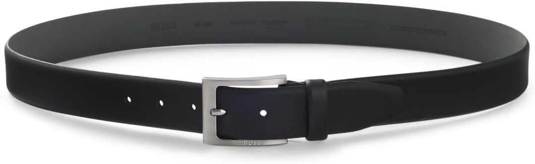 BOSS Herren Barnabie Gürtel aus Nappaleder mit Dornschliesse 110 -002 Black, 110 -002 Black