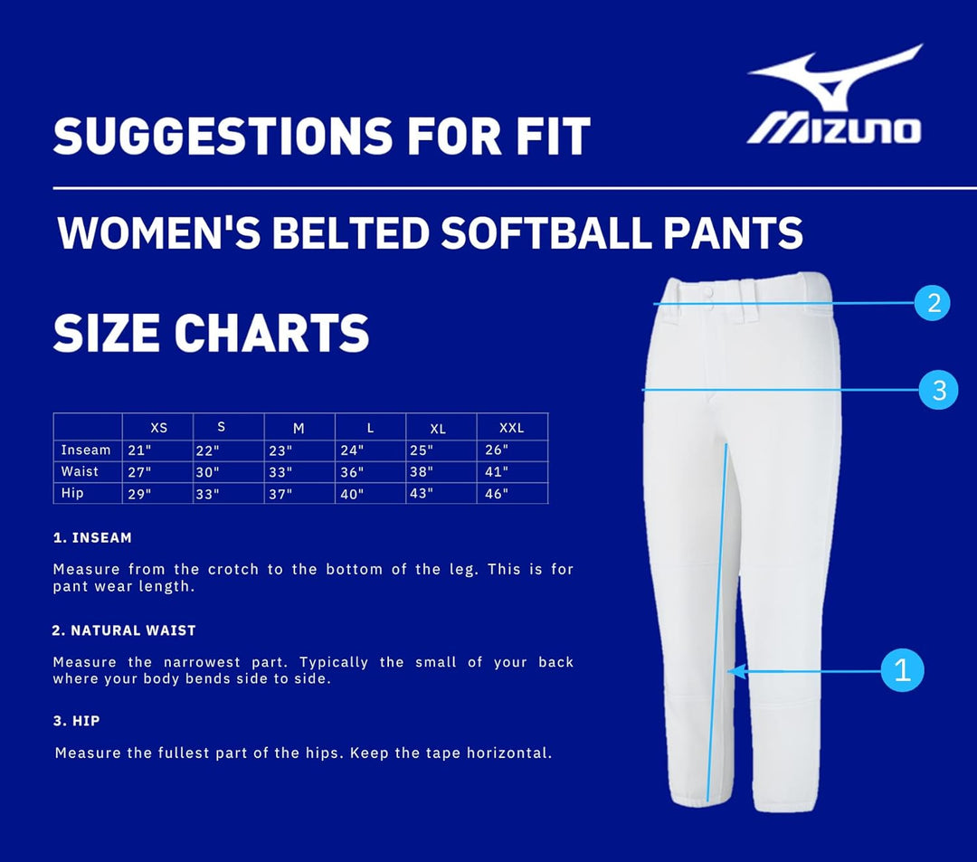 Mizuno Fastpitch Softball-Hose für Erwachsene, mit Gürtel, niedrige Leibhöhe XS Grau, XS Grau