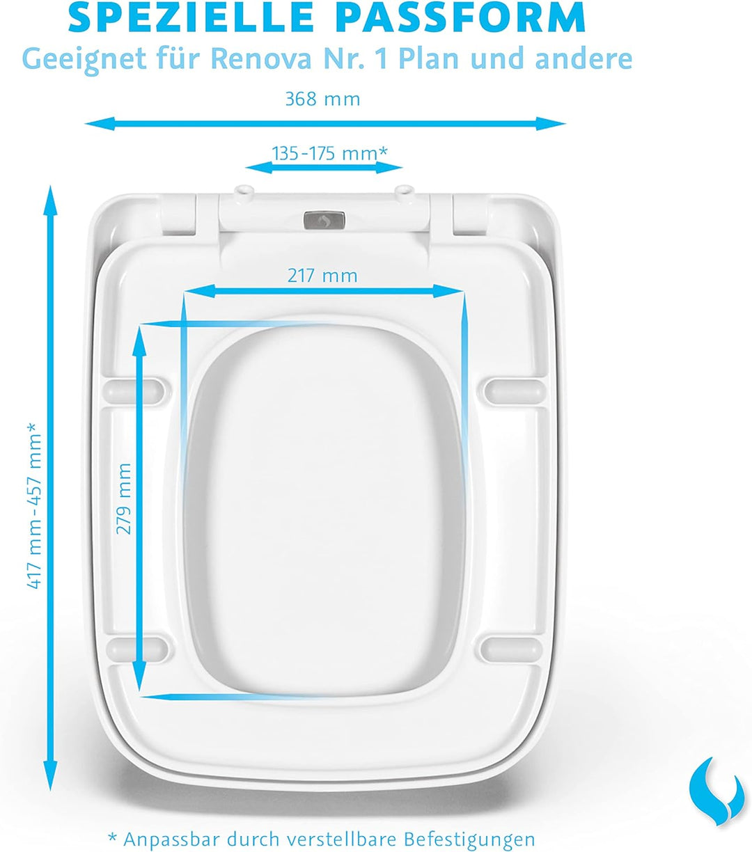 Bullseat® 6.1 WC Sitz eckig passend zu Keramag Renova Nr. 1 Plan mit Absenkautomatik/Softclose abneh