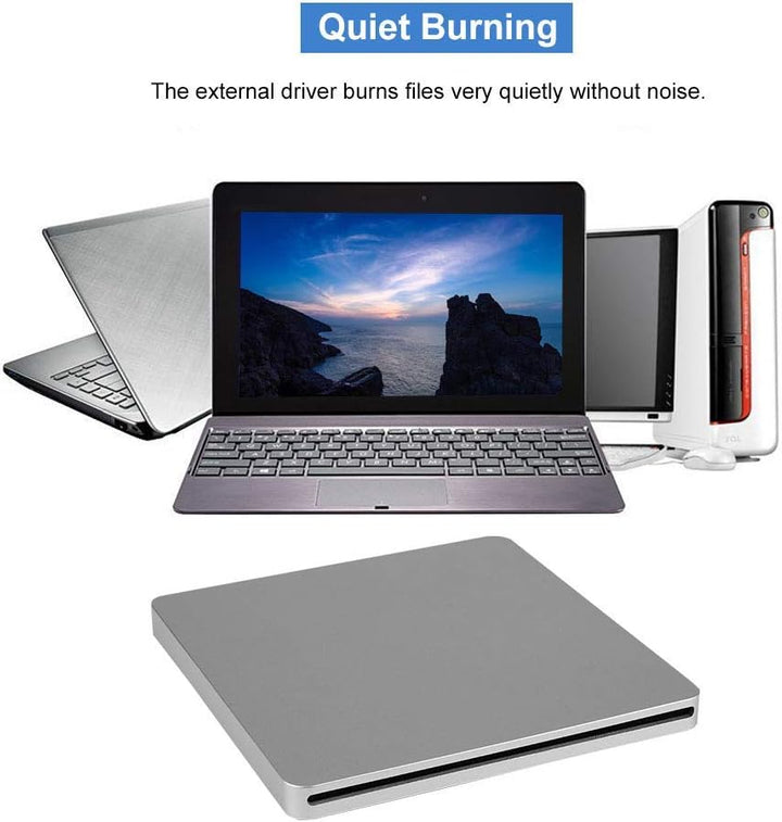 Garsent Externes CD DVD Laufwerk, tragbarer USB-Typ C Externer CD-RW/DVD-RW-Player Brenner Tragbarer
