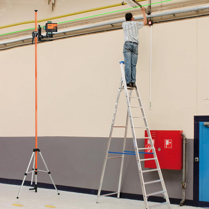 Laser Teleskopstange, DOVOH 3,7m/12ft Einstellbar für Kreuzlinienlaser, Laser Stativ mit 1/4"-20 Aus