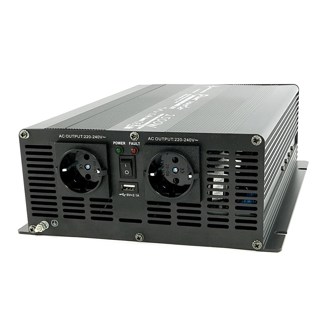 SOLARTRONICS Spannungswandler NM2500 12V 2500 Watt SCHWARZ - 5000 Watt Spitzenleistung - Wechselrich