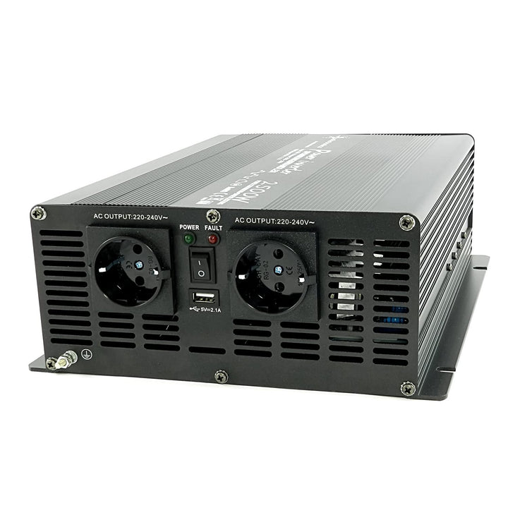 SOLARTRONICS Spannungswandler NM2500 12V 2500 Watt SCHWARZ - 5000 Watt Spitzenleistung - Wechselrich