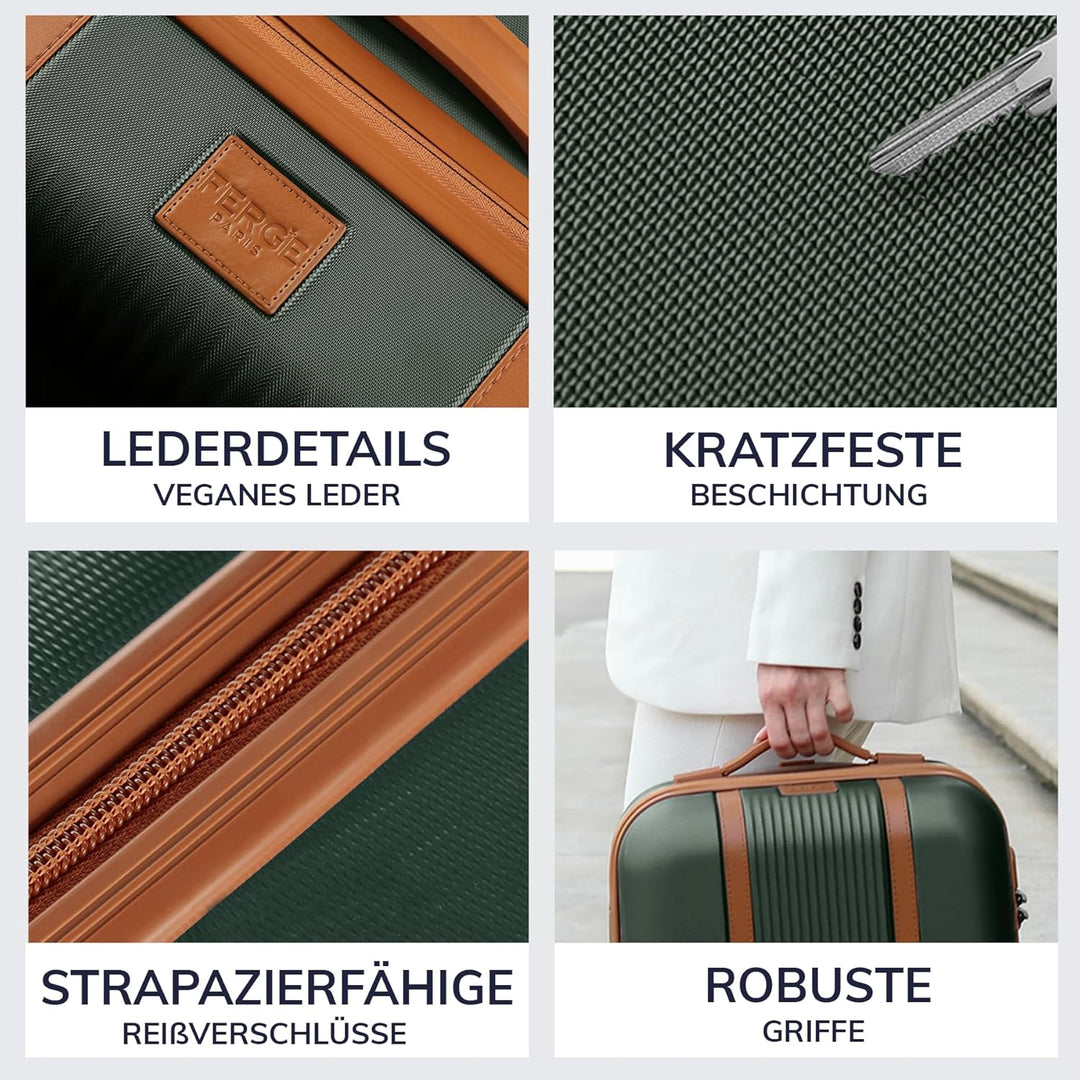 FERGÉ Kofferset Hartschale 3-teilig Milano Trolley-Set - Handgepäck 55 cm, L und XL 3er Set Hartscha