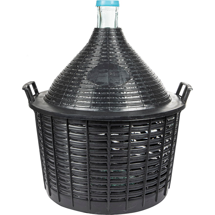 lilawelt24 Weinballon mit Korb Glasballon Gäreimer Gärballon Gärbehälter (Weinballon 25L), Weinballo