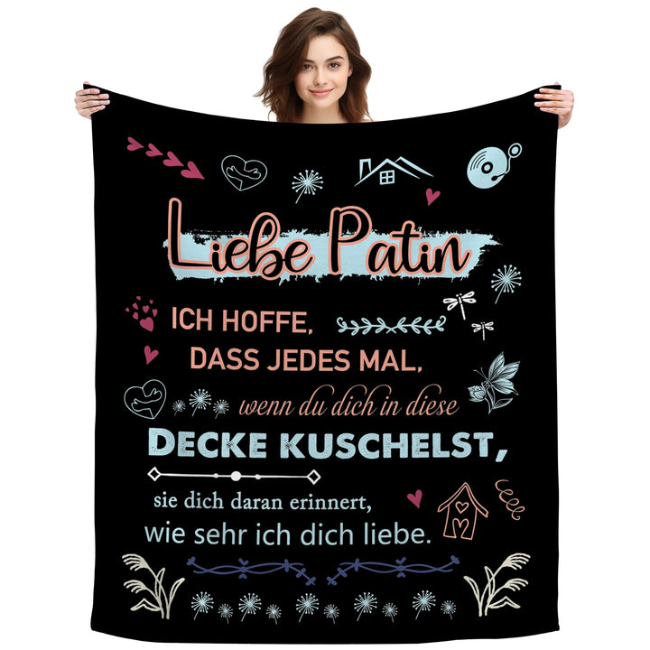 Original Geschenk Liebe Patin Ich Hoffe Dass Jedes Mal Wenn Du Dich In Diese Decke Kuschelst Sie Dic