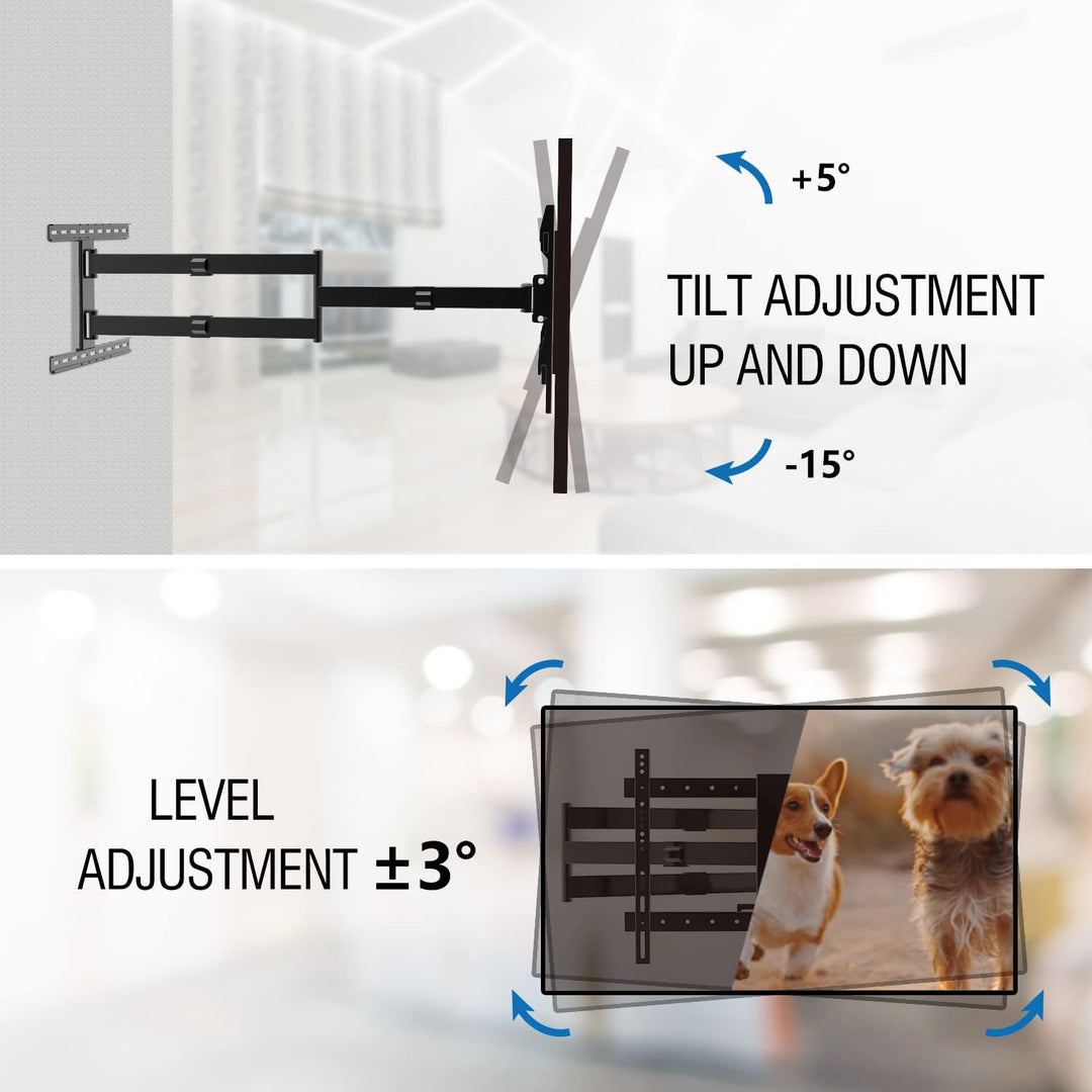 TV Wandhalterung Schwenkbar Mit 1200 mm Extra Langem Gelenkarm Wandhalterung Fernseher für 37-75 Zol