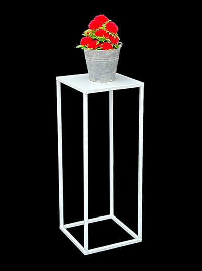 DanDiBo Blumenhocker Metall Weiss Eckig 50 - 70 cm Blumenständer Beistelltisch 96482 Blumensäule Mod