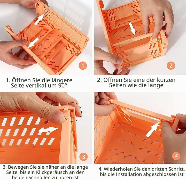 4 Klappbox 25*16.5*10,Folding Klappbox Klein,Klappboxen Faltbar Stabil für Klappkiste Gross,Klappkor