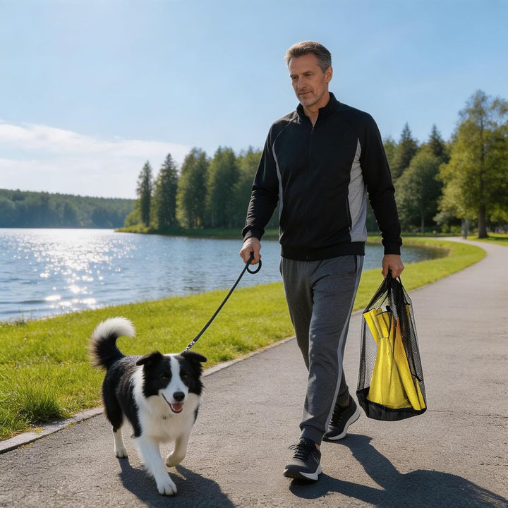 Steckhürdenset 10 Kegel + 5 Stangen, Höhenverstellbare Agility Hürden für Hundesport &amp; Fussballtrain