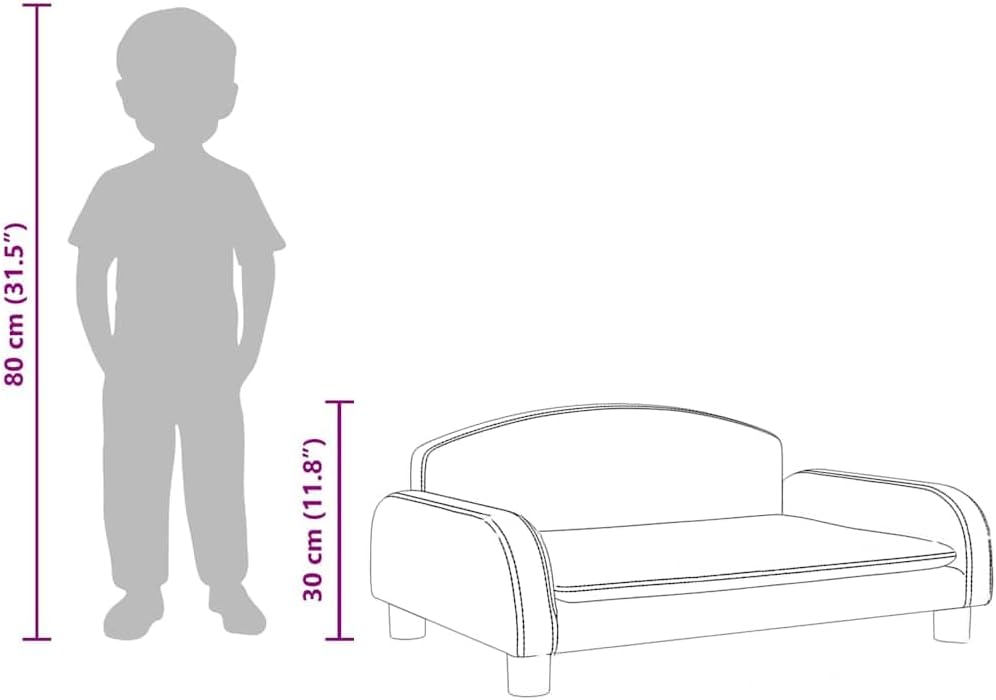 vidaXL Kindersofa Hellgrau 70x45x30 cm Stoff