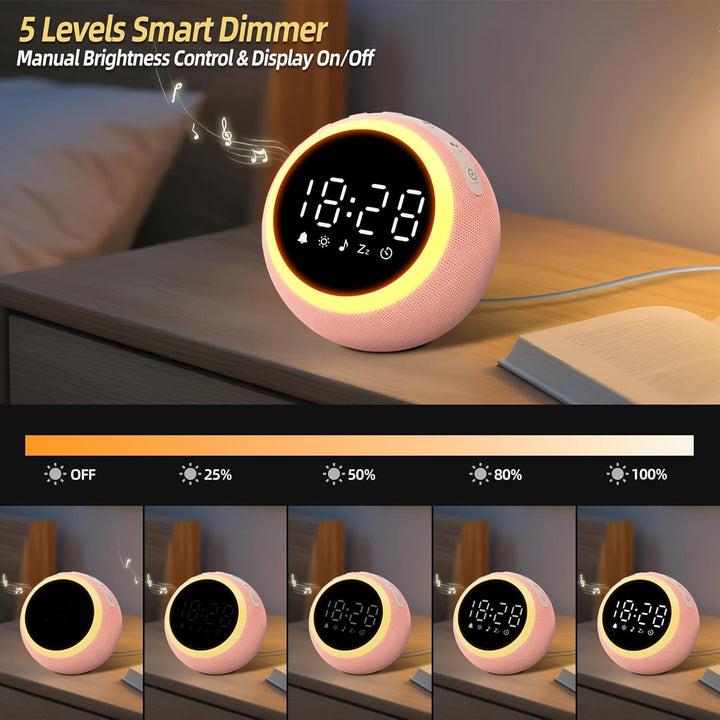 Smart Digital Wecker mit 25 Entspannungstönen, Nachtlicht, Schlummertaste, Timer & Einstellbarer Lau
