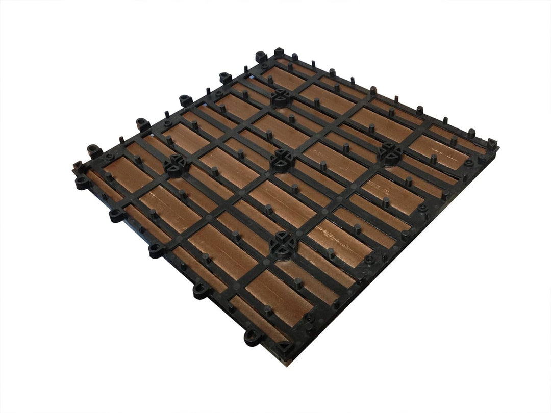 SAM Klick Fliese für 1 m², Bodenbelag mit Drainage, Schokofarben, 30 x 30 cm, 11er Set 11er Set Scho