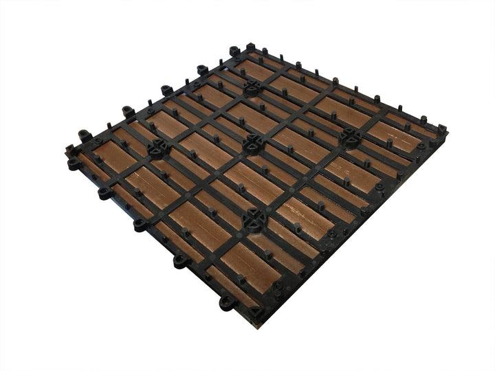 SAM Klick Fliese für 1 m², Bodenbelag mit Drainage, Schokofarben, 30 x 30 cm, 11er Set 11er Set Scho