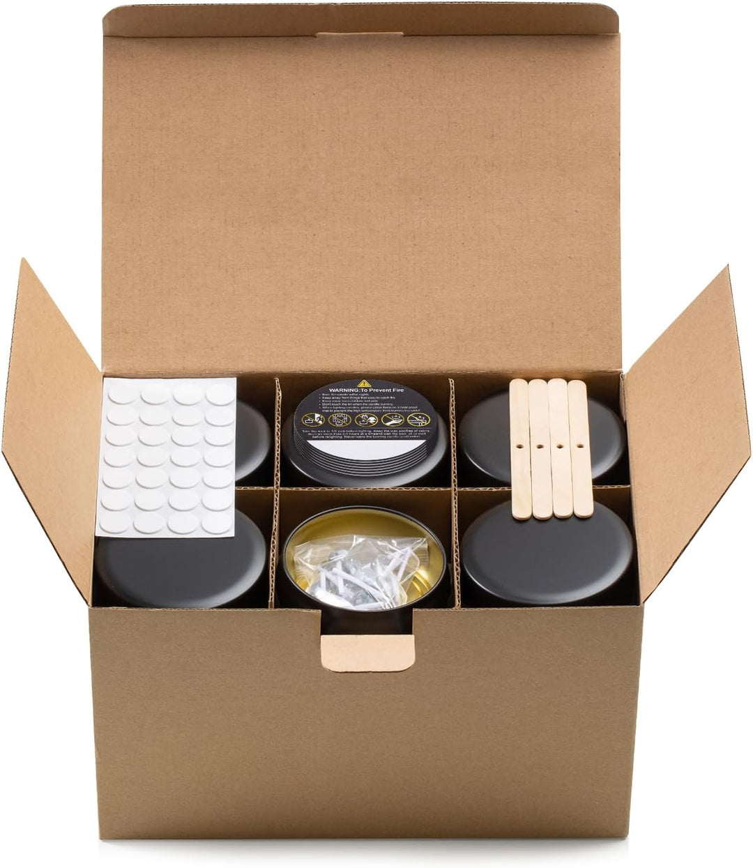 24er Set Schwarz Kerzengläser mit Deckel, 120 ml Weitmundige Leere Gläser für Handgemachte Kerzen, i