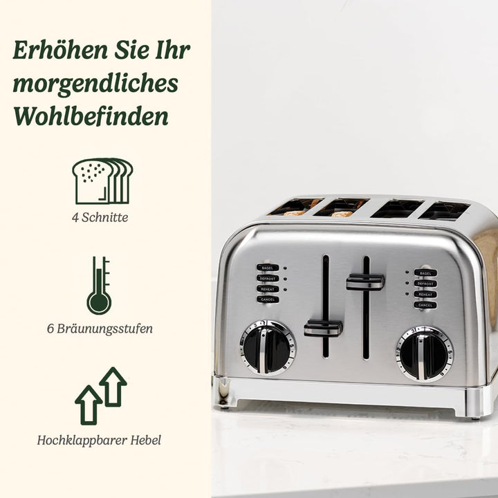Cuisinart CPT180SE Style Collection 4-Schiltz-Toaster, Edelstahl, Silber Pearl, Pearl