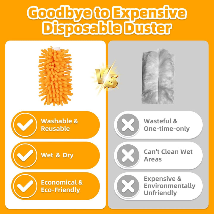 8 Stück Staubwedel Waschbar für Swiffer Duster Staubmagnet Nachfüllpack, 360° Wiederverwendbar Tüche