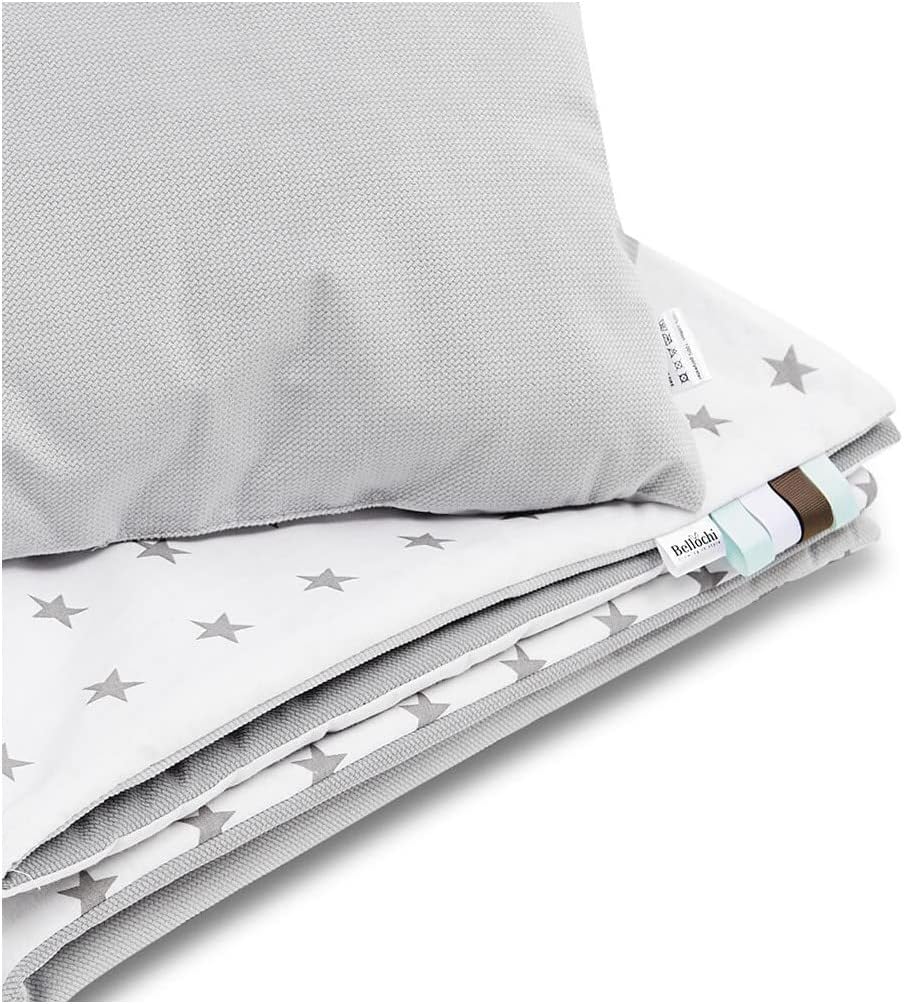 Bellochi Multifunktional Baby Decke Set - Doppelseitig Baby Bettwäsche 75x100 cm und Kissen 30x40cm