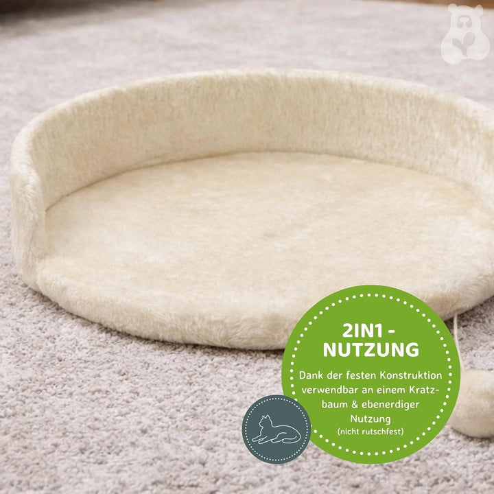 nanook Kratzbaum Liegeplatz Top für kräftige Katzen - Grösse XXL - 46 cm Ø - Beige Mandelbeige, Mand