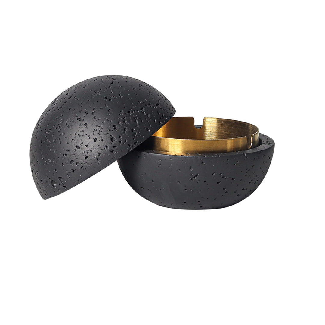 Cutfouwe Mode-Mülleimer,Beton+Innenzylinder Aus Metall -Leicht Zu Reinigen,Schwarz Black Schwarz, Bl
