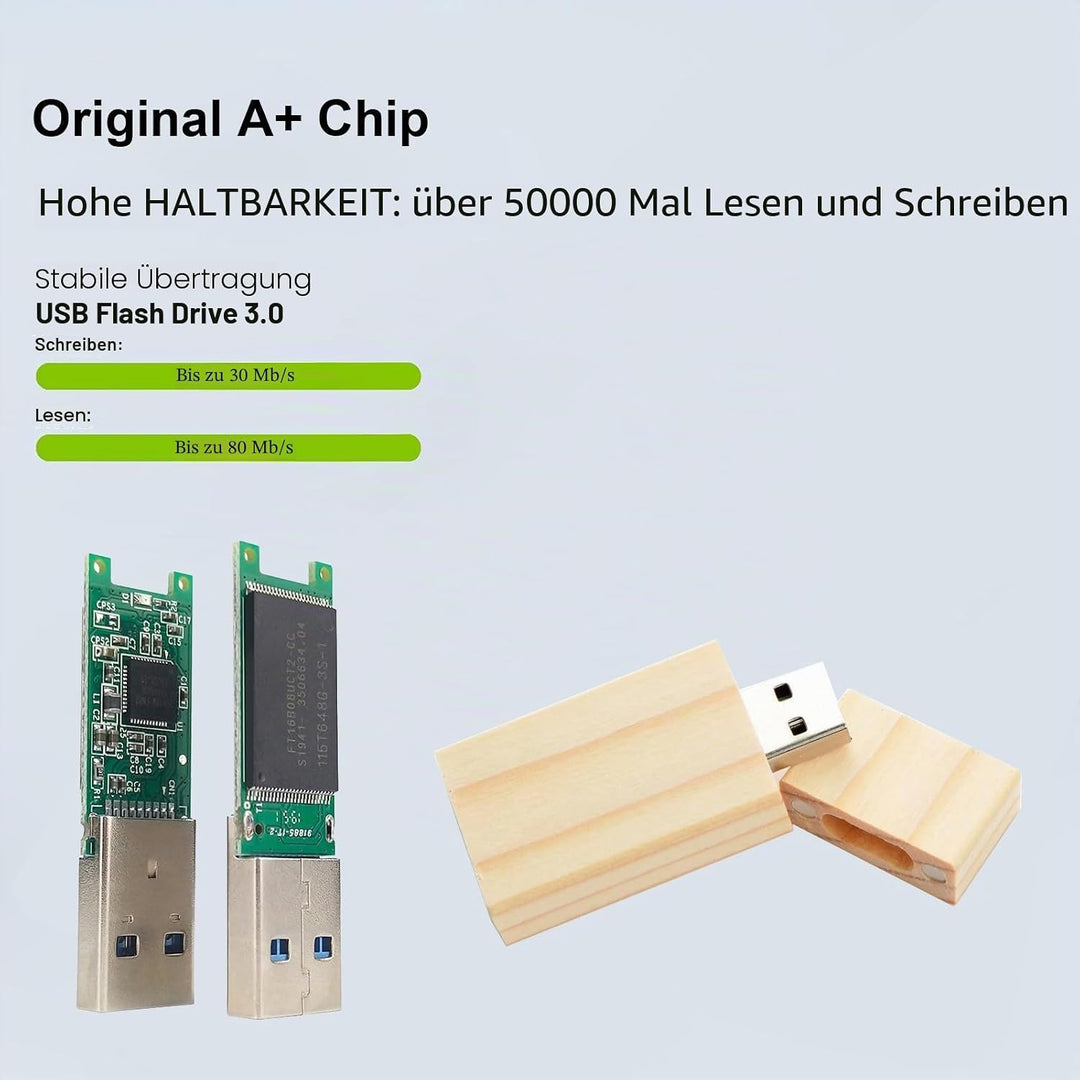 5-Pack 32GB USB Flash Drive Ahorn Holz 3.0 USB Flash Drive Memory Stick Datenspeicherung Pendrive Di