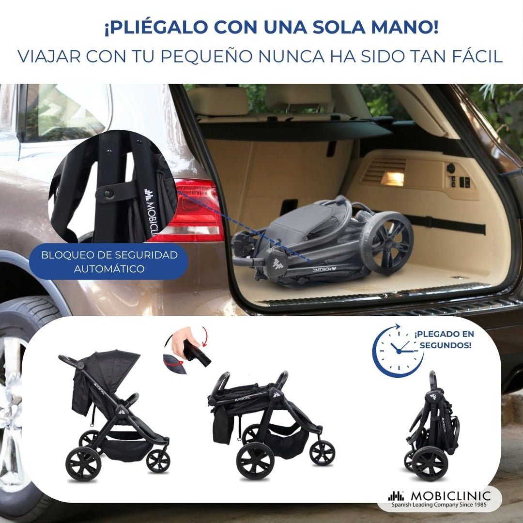 Mobiclinic® kids, 3-rad-kinderwagen, Agnes, Geländereifen, Einhandlenker, 5-punkt-gurtsystem, Rücken