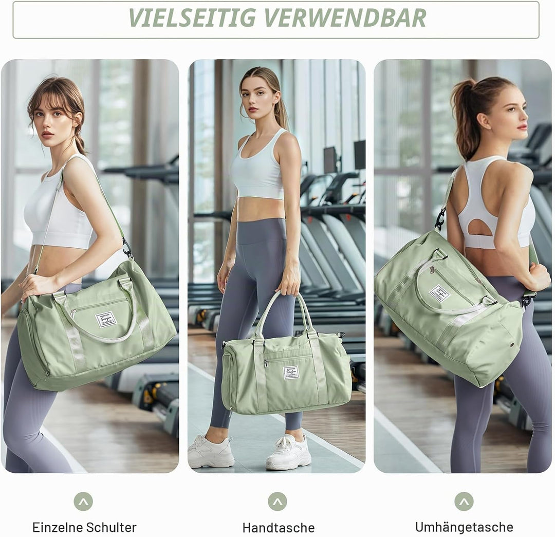 HYC00 Sport Duffel Bag Damen Sporttasche für Damen Herren mit Nassfach &amp; Schuhfach, Reisetasche Hand