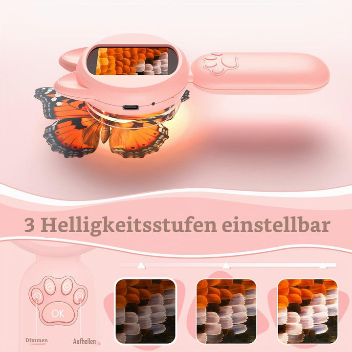 Lupe für Kinder, Handheld Kindermikroskop mit 2,0 IPS Bildschirm, 8 LEDs, USB to PC - Mikroskop für