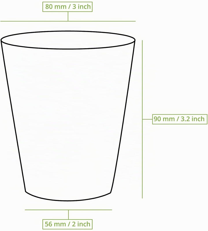 BIOZOYG 50 Stück Kaffeebecher Pappbecher 200ml / 8 oz Ø 80 mm weiss - Einwegbecher plastikfrei - Bec