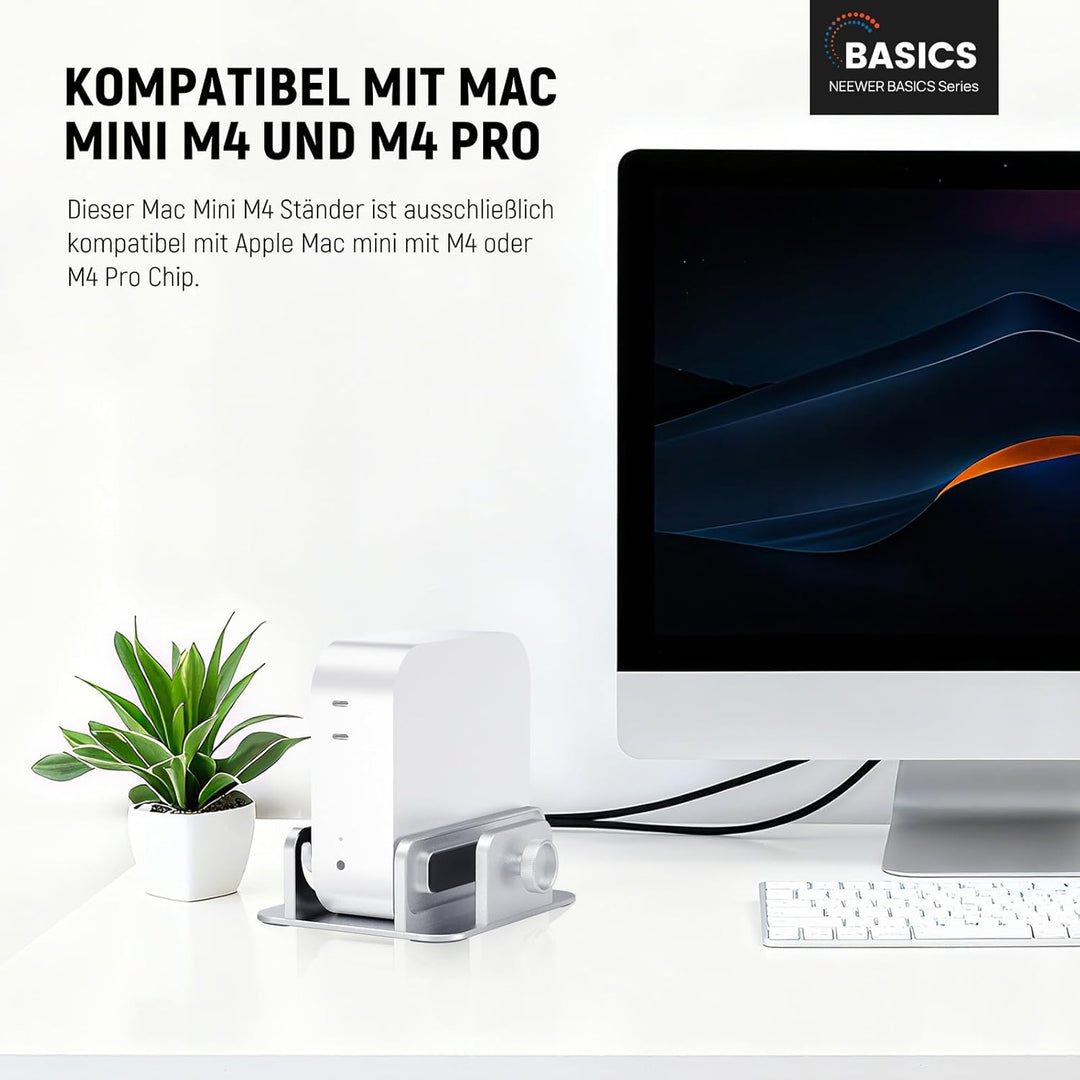NEEWER Basics Mac mini Ständer mit SSD Halterung, PC Steckplatz aus Aluminiumlegierung, aufrechtes R
