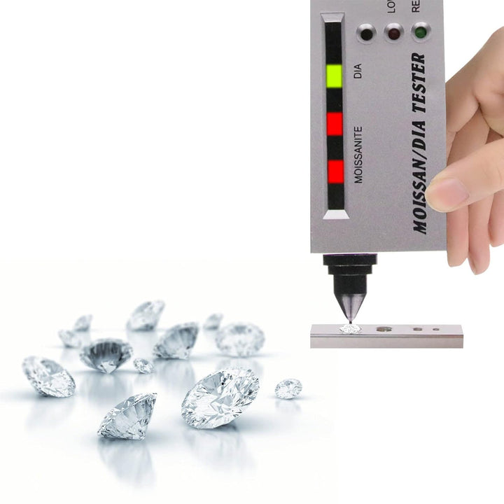 Professioneller Moissanit Tester Stift mit LCD und LED Anzeige, Hochpräziser Diamant Detektor, ABS M