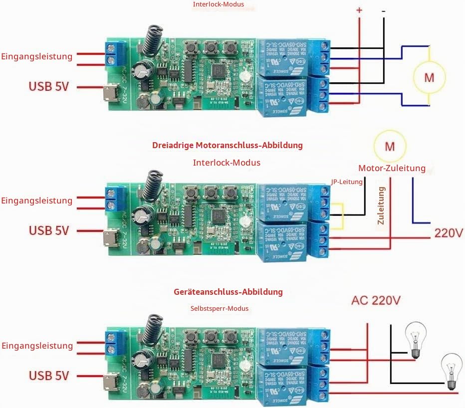 MHCOZY 2 Kanal 5V 85-250V ZigBee Smart Relais Schalter, einstellbare Selbstsperrung und Momentanbetr