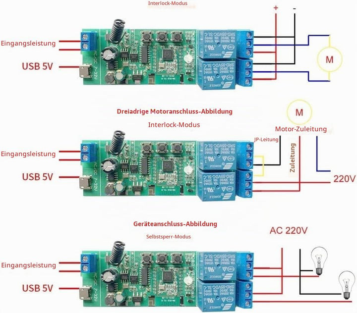 MHCOZY 2 Kanal 5V 85-250V ZigBee Smart Relais Schalter, einstellbare Selbstsperrung und Momentanbetr