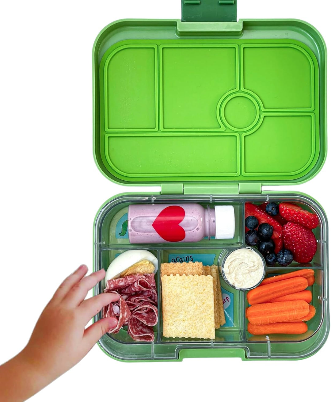 yumbox Original auslaufsichere Kinder Bento-Lunchbox, 5 Fächer + Dip Well, leicht zu öffnender Riege