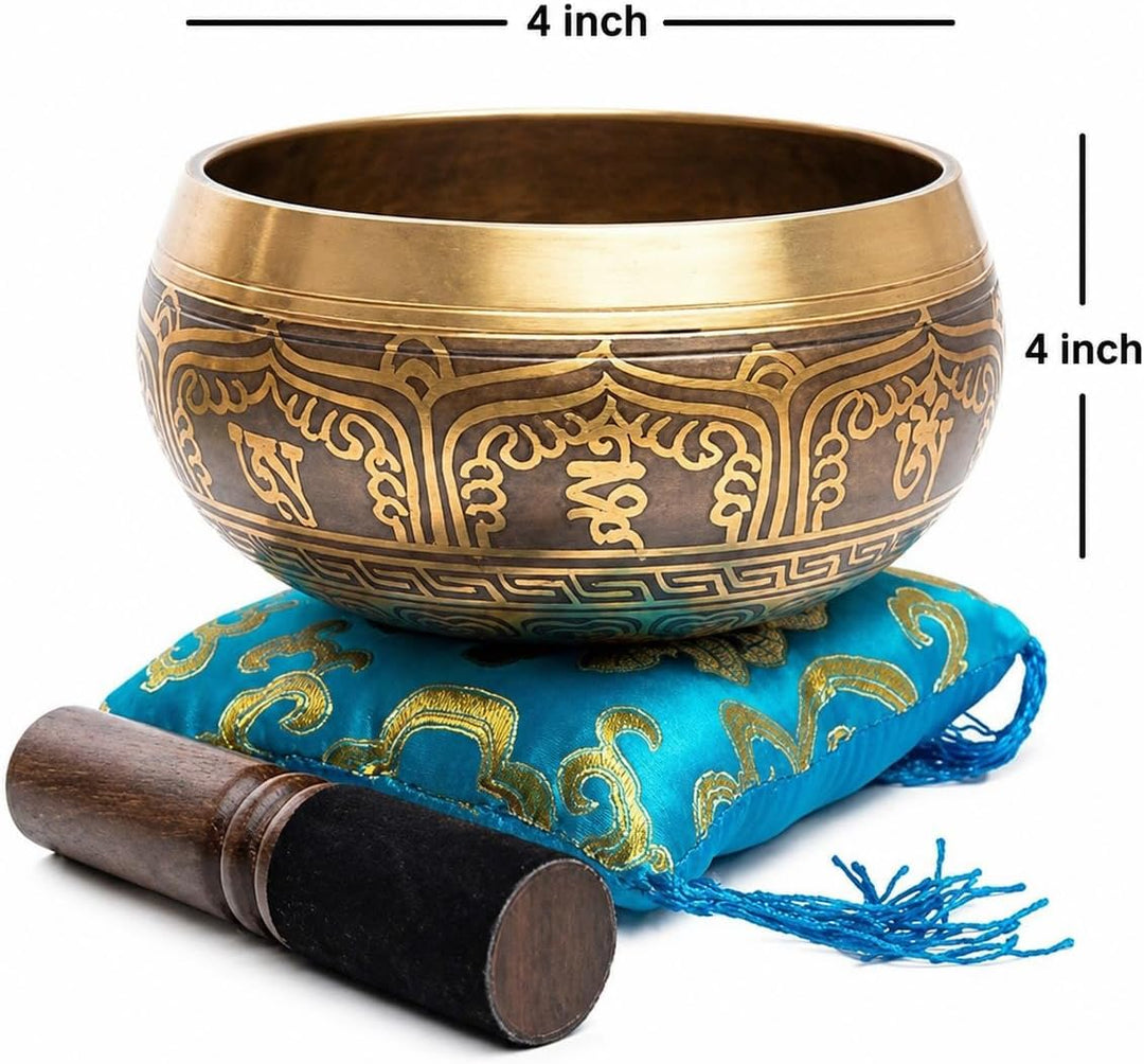 Tibetisches Klangschalen-Set, einfach zu spielen, authentisch, handgefertigt für Meditation, Klangch