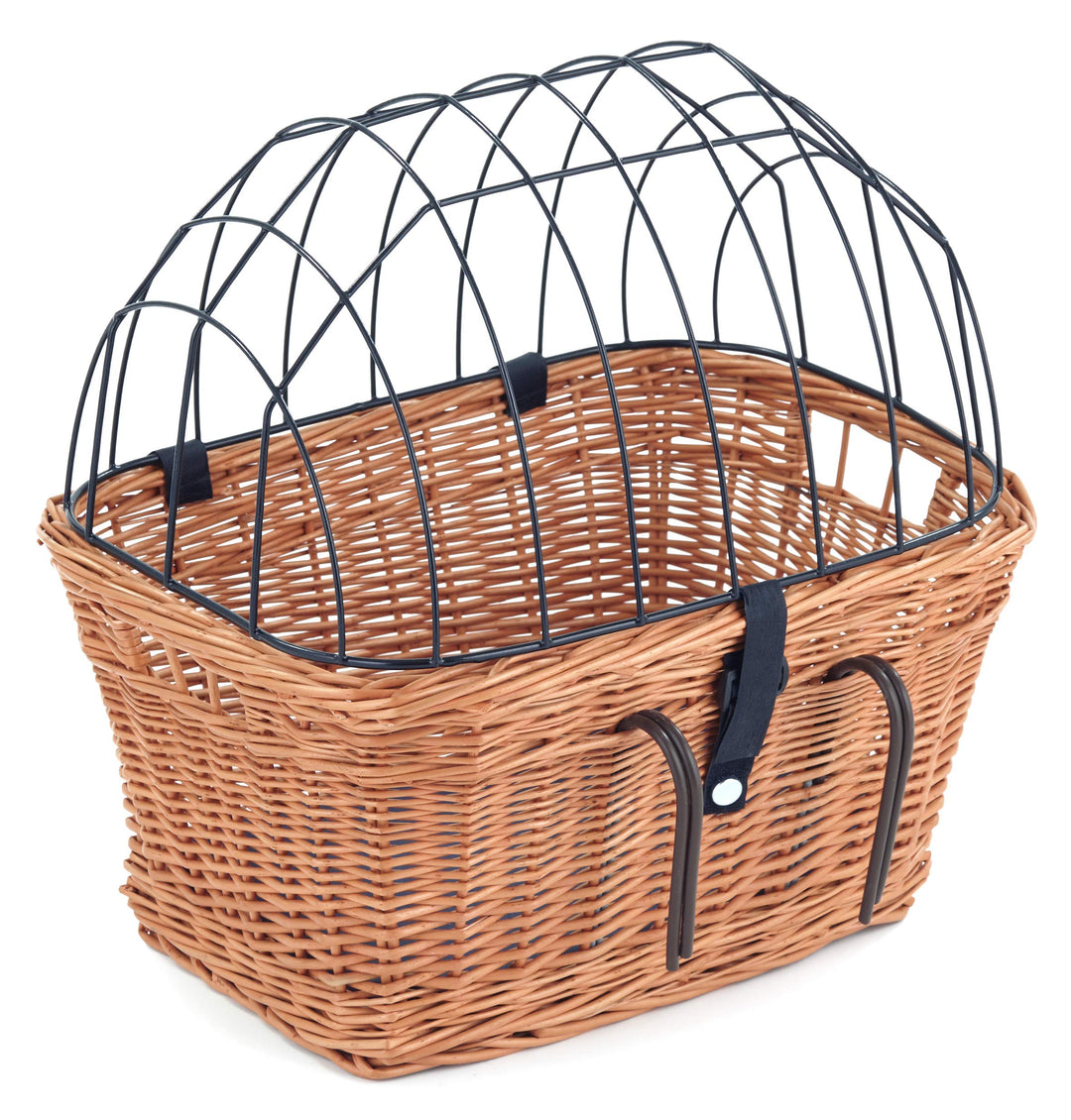 Tigana - Fahrradkorb aus Weide mit Gitter und Kissen für Lenker Natur (Lenker 50 x 38 cm - (N-S))