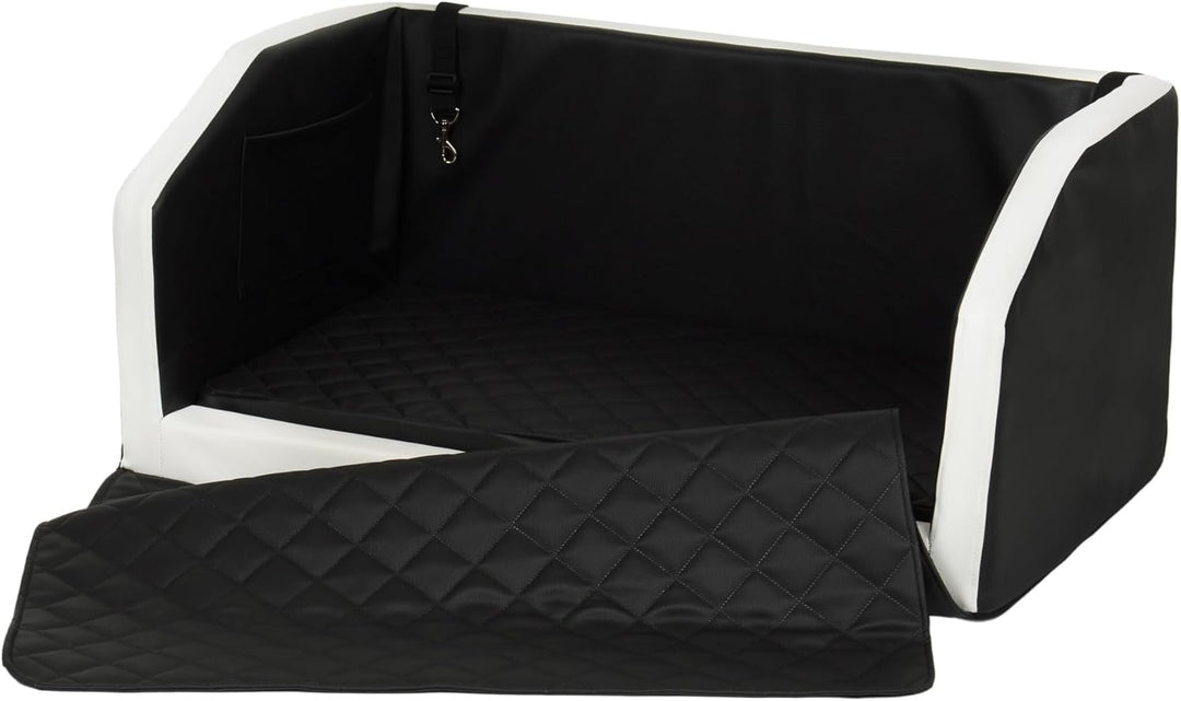 Velinda Autohundebett Reisebett Hundebett für Kofferraum Transportsystem 90x55cm (Farbe: schwarz - w
