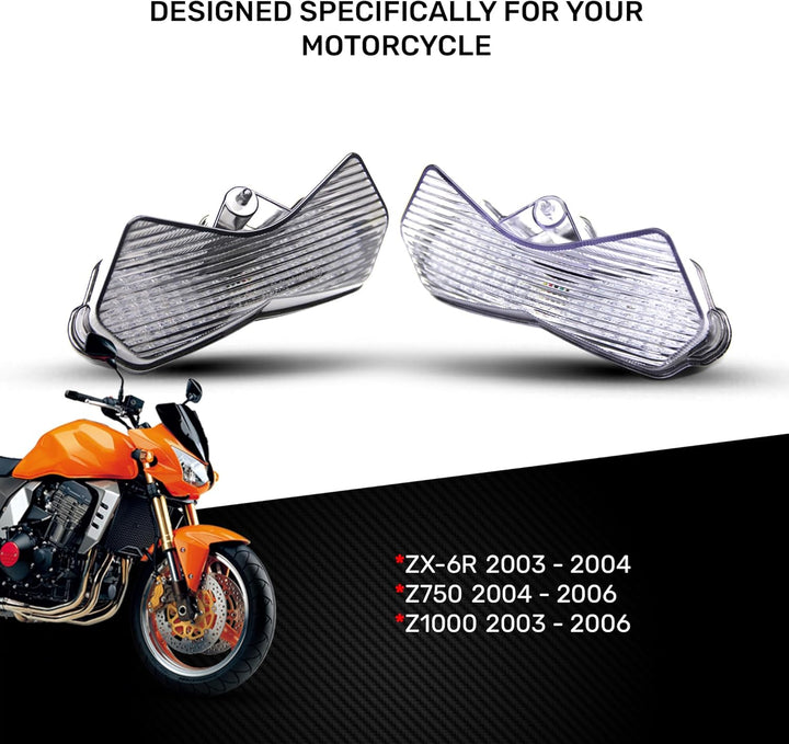 aVDB-moto LED-Bremslicht mit integriertem Blinker kompatibel mit Kawasaki Z750, Z1000 2003/2006, ZX6