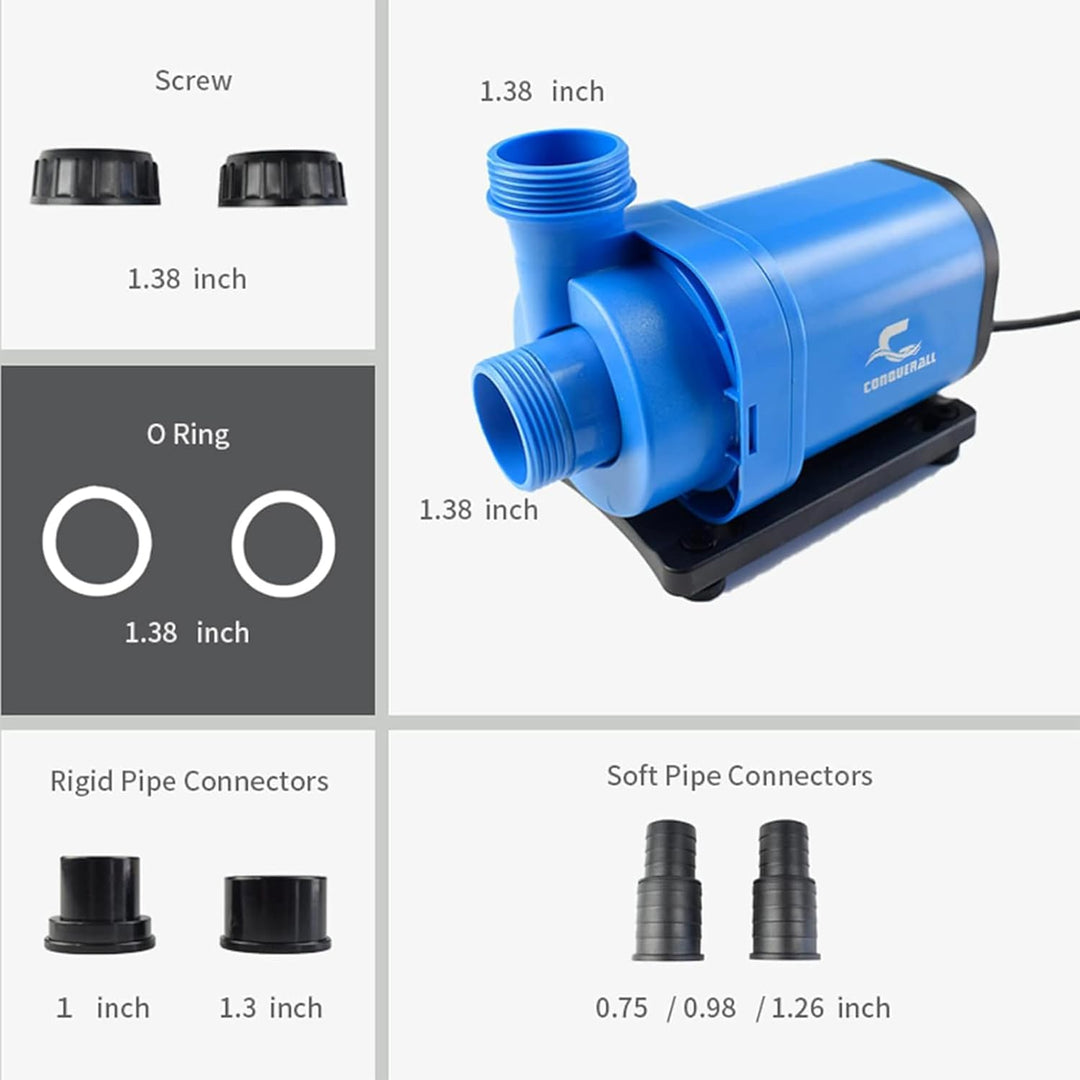 CONQUERALL 980GPH 20W Tauchwasserpumpe 24V DC Rückförderpumpe Variable Frequenz Wasserpumpe Sinuswel