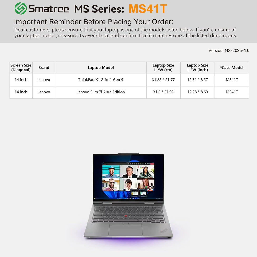 Smatree MS41T Laptop Hartschalenhülle aus Eva mit Laptopständer, für 13,3 Zoll Lenovo Thinkpad L13 g