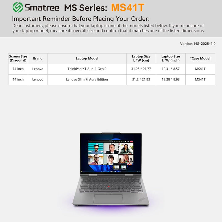 Smatree MS41T Laptop Hartschalenhülle aus Eva mit Laptopständer, für 13,3 Zoll Lenovo Thinkpad L13 g
