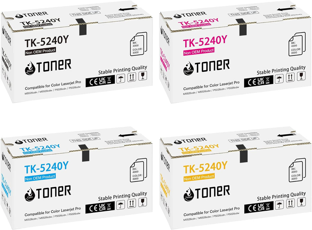 ECHALLENGE TK-5240K TK5240 Toner Kompatibel für Kyocera TK5240K TK-5240 TK-5240C TK-5240M TK-5240Y E