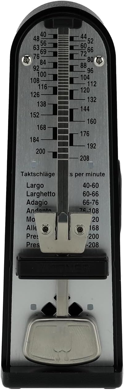 Wittner Metronom 890161 Kunststoffgehäuse ohne Glocke Taktell Piccolino schwarz, schwarz