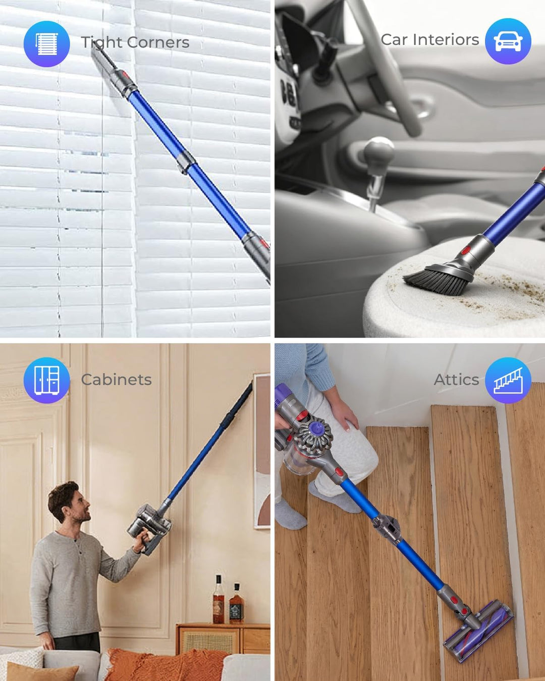 360° Drehung Verlängerungsrohr Kompatibel mit Dyson V7,V8,V10.V11 Staubsauger Ersatzteile,74.3cm Fal